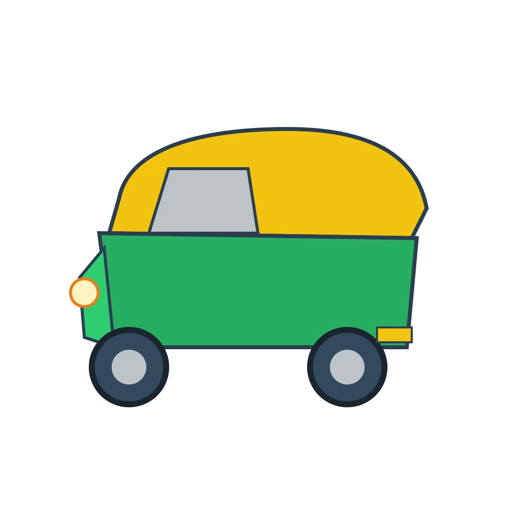 Iconic Indian Auto-Rickshaw Vector Sticker