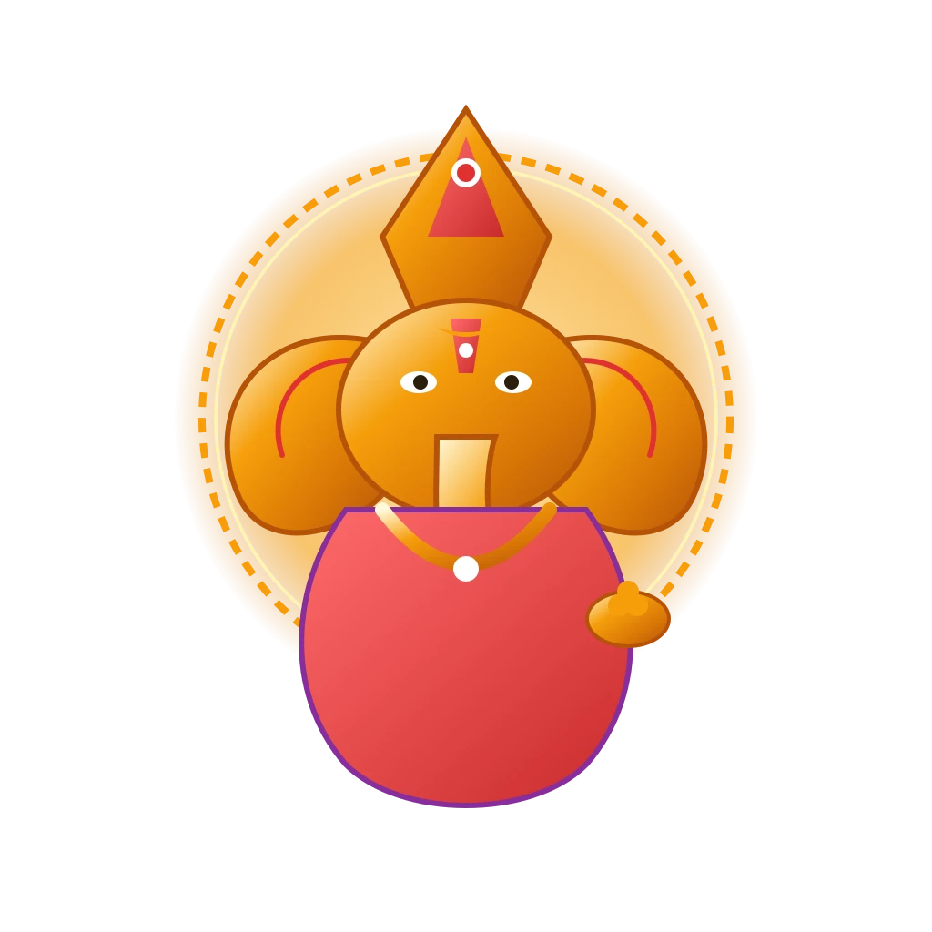 Golden Lord Ganesha Idol Cutout