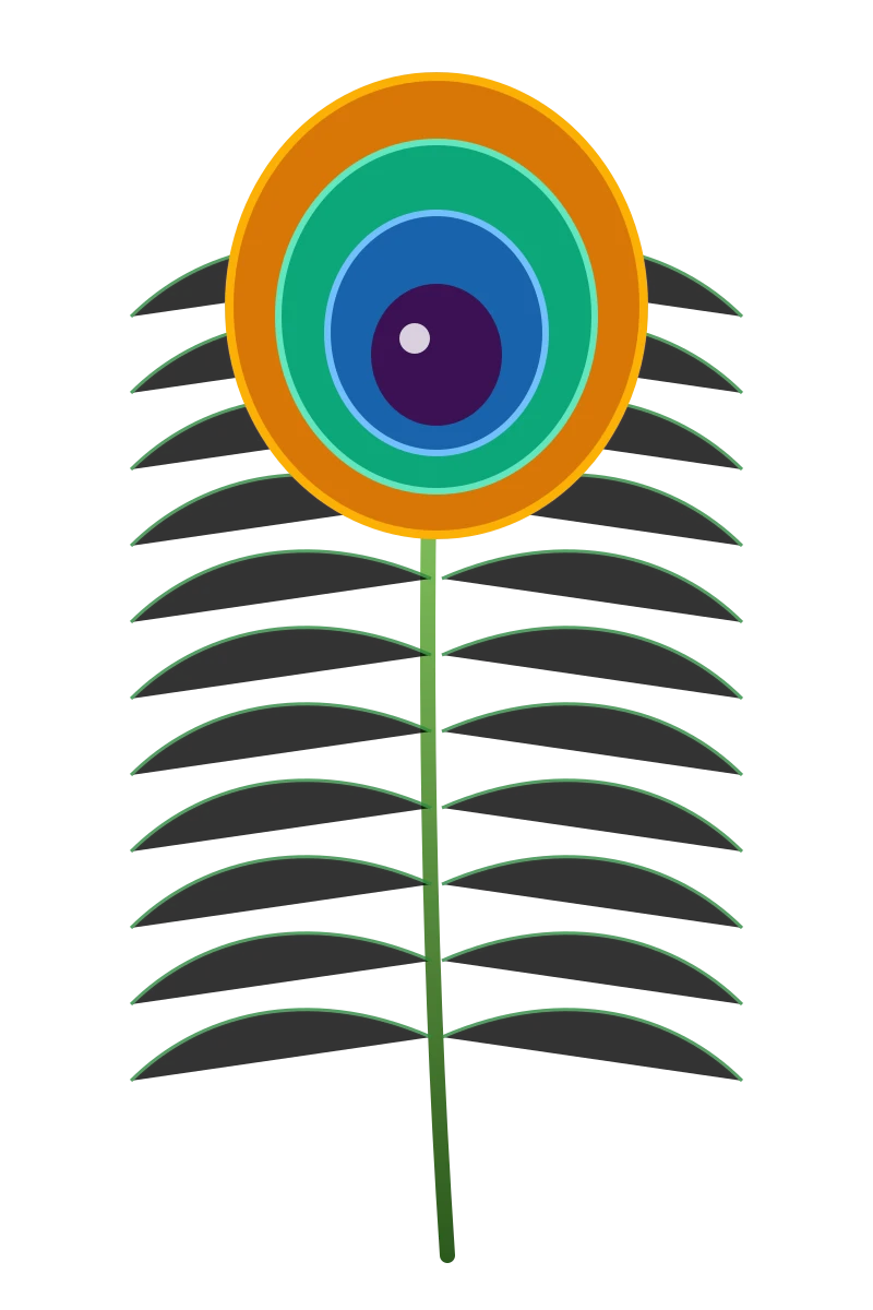 Iridescent Peacock Feather (Mor Pankh) Cutout