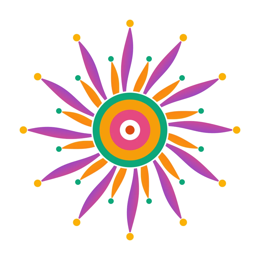 Vibrant Symmetrical Indian Rangoli Pattern